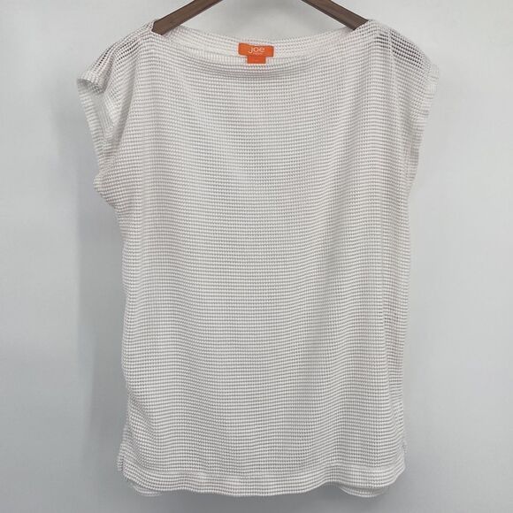 Joe Fresh Retro White Mesh Top Medium - Picture 1 of 7
